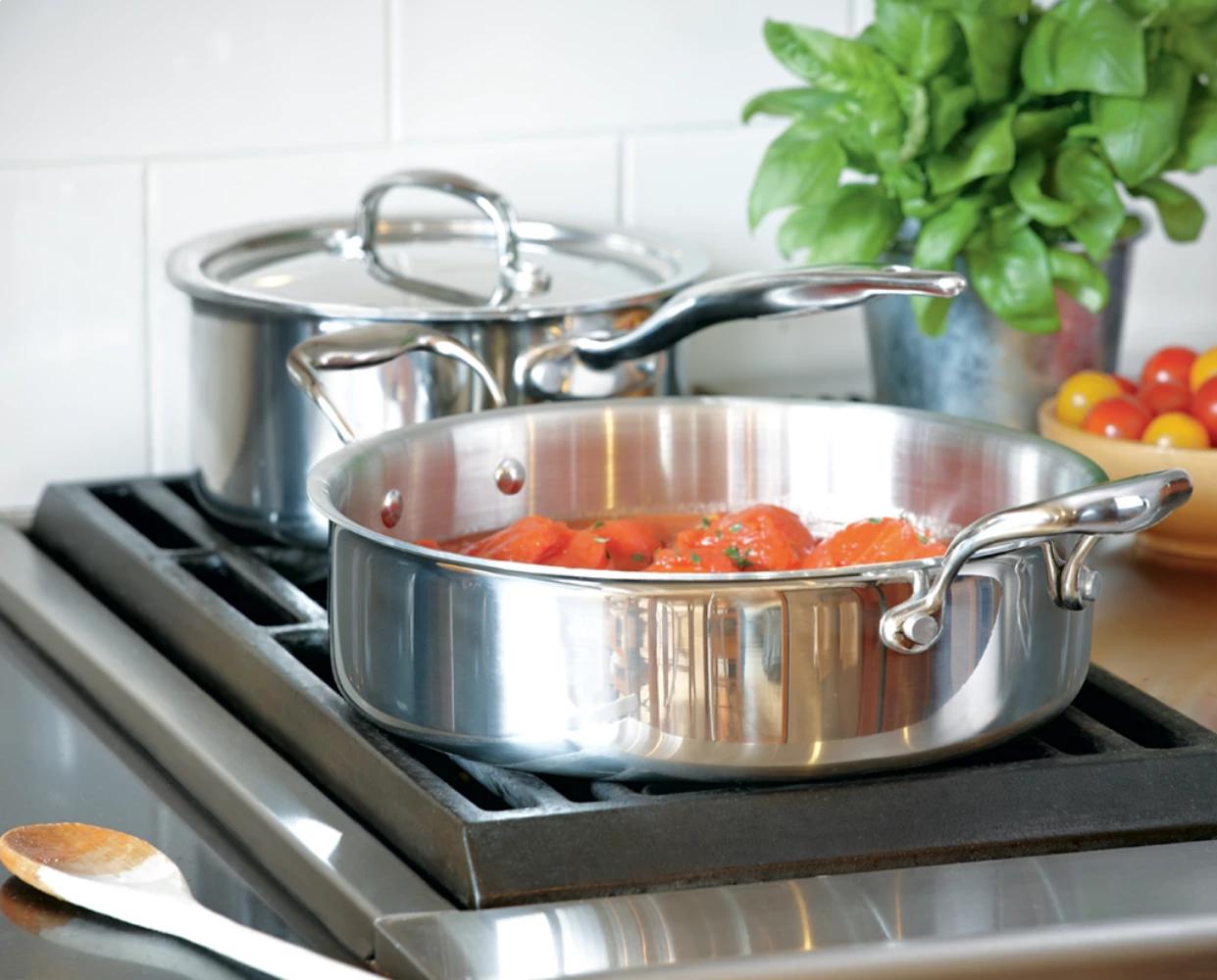 Heritage Steel Cookware Stainless Steel Sauteuse With Lid | 4 Qt. 3 Heritage Steel Cookware Stainless Steel Sauteuse With Lid | 4 Qt.
