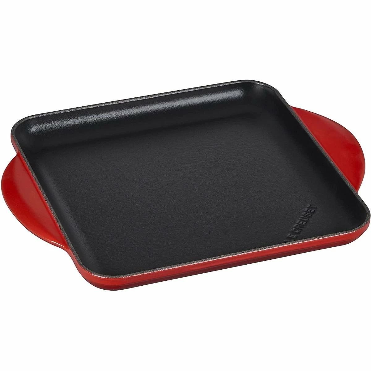 Le Creuset 9.5" Square Signature Enameled Cast Iron Griddle Pan | Cerise/Cherry Red 3 Le Creuset 9.5" Square Signature Enameled Cast Iron Griddle Pan | Cerise/Cherry Red