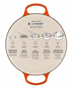 Le Creuset 3.5 Qt. Round Signature Dutch Oven With Stainless Steel Knob | Flame Orange -Cookware Sets Shop lc round oven guide 2 1