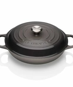 Le Creuset 2.25 Qt. Signature Enameled Cast Iron Braiser With Stainless Steel Knob | Oyster Grey
