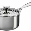 Le Creuset 3 Qt. Tri-Ply Stainless Steel Saucepan With Lid -Cookware Sets Shop lecreu stainless 3qt saucepan ssp1100 18 compressed