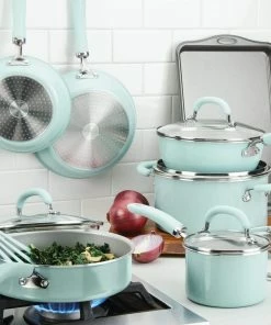 Rachael Ray 13-Piece Enameled Cookware Set | Light Blue Shimmer 21 Rachael Ray 13-Piece Enameled Cookware Set | Light Blue Shimmer -Cookware Sets Shop lightbluecook10