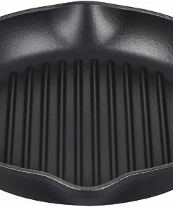 Le Creuset 9.75" Deep Round Signature Grill Pan | Licorice