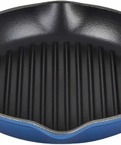 Le Creuset 9.75" Deep Round Signature Grill Pan | Marseille Blue