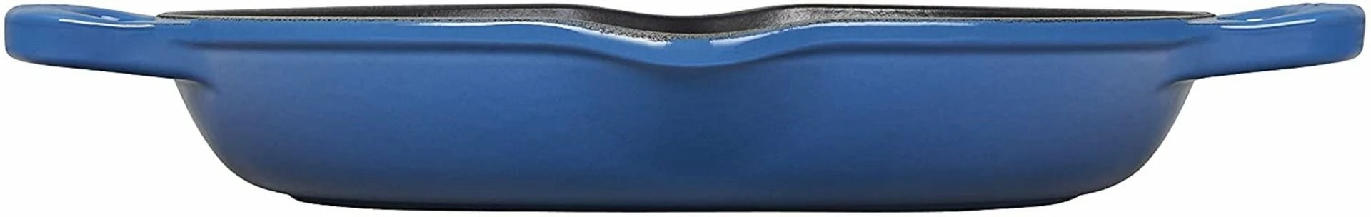 Le Creuset 9.75" Deep Round Signature Grill Pan | Marseille Blue 4 Le Creuset 9.75" Deep Round Signature Grill Pan | Marseille Blue - Image 2