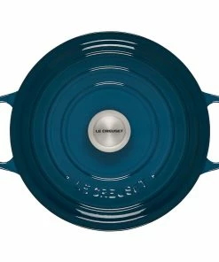 Le Creuset 5.5 Qt. Round Signature Cast Iron Dutch Oven With Stainless Steel Knob | Deep Teal -Cookware Sets Shop ls2501 267dss 3