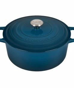 Le Creuset 7.25 Qt. Round Signature Dutch Oven With Stainless Steel Knob | Deep Teal