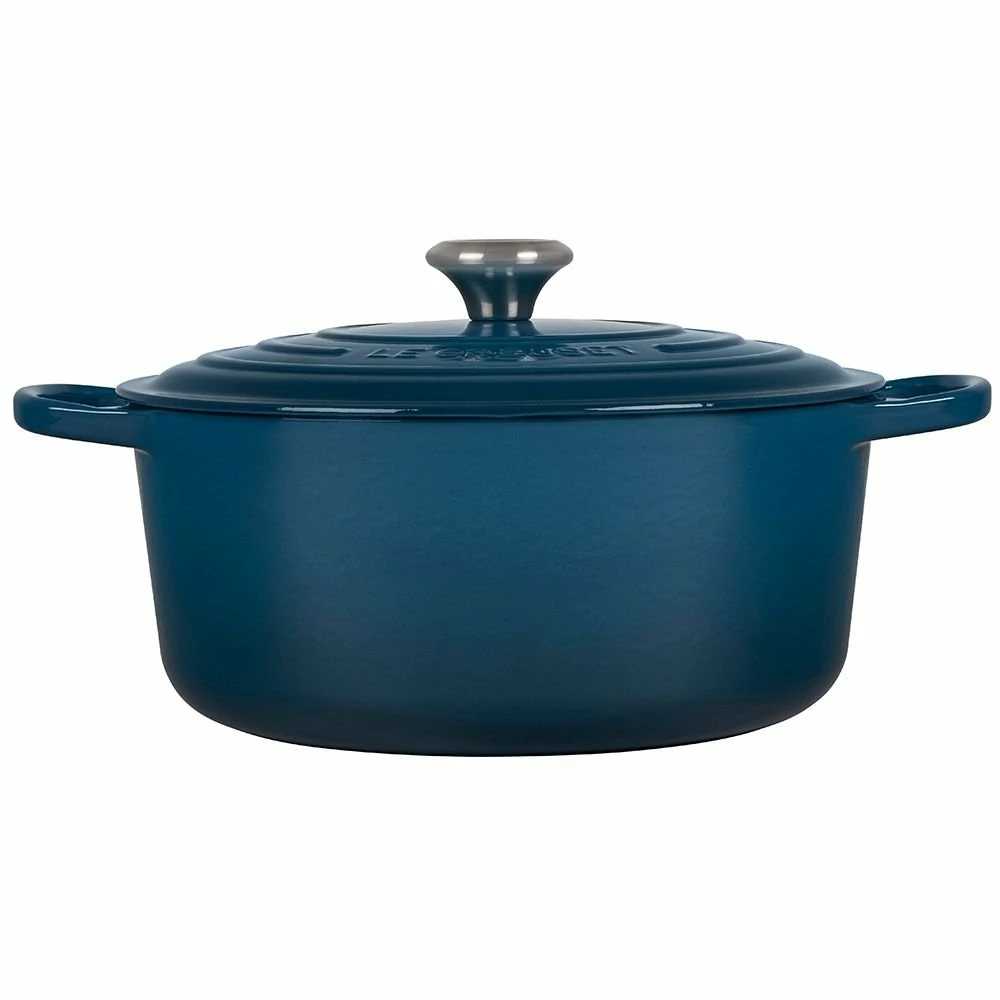 Le Creuset 7.25 Qt. Round Signature Dutch Oven With Stainless Steel Knob | Deep Teal 4 Le Creuset 7.25 Qt. Round Signature Dutch Oven With Stainless Steel Knob | Deep Teal - Image 2