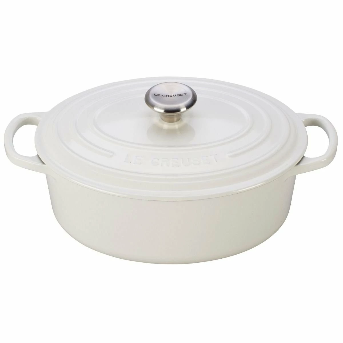 Le Creuset 2.75 Qt. Oval Signature Dutch Oven With Stainless Steel Knob | White