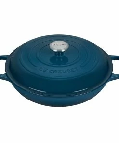 Le Creuset 3.5 Qt. Signature Braiser With Stainless Steel Knob | Deep Teal