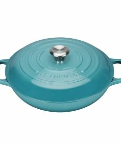 Le Creuset 2.25 Qt. Signature Enameled Cast Iron Braiser With Stainless Steel Knob | Caribbean Blue