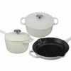 Le Creuset 5-Piece Signature Cookware Set With Stainless Steel Knobs | White