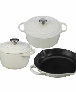 Le Creuset 5-Piece Signature Cookware Set With Stainless Steel Knobs | White