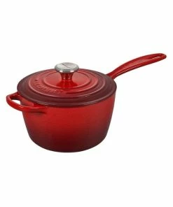 Le Creuset 10-Piece Signature Cookware Set With Stainless Steel Knobs | Cerise/Cherry Red -Cookware Sets Shop redsaucepan1
