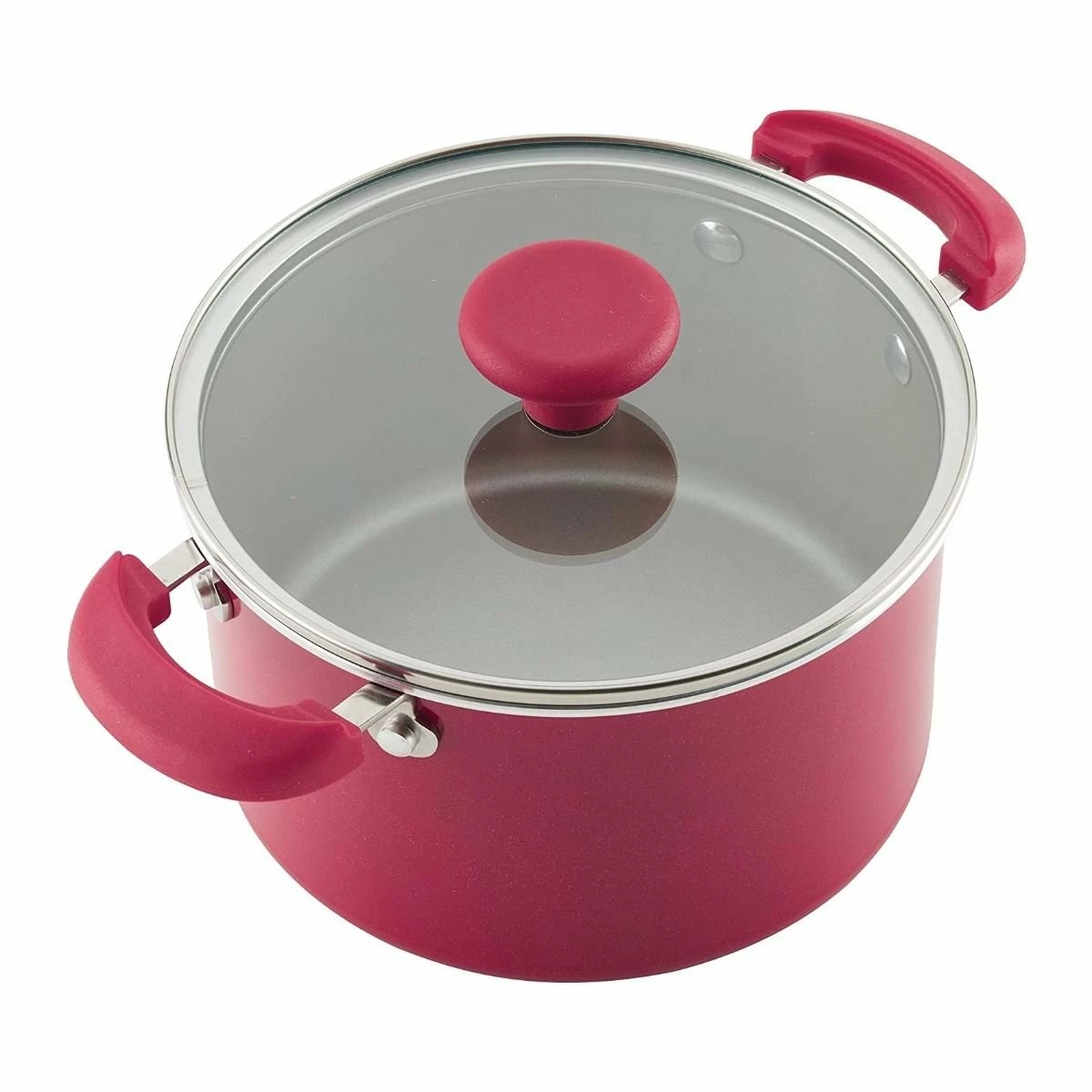 Rachael Ray 8-Piece Enameled Stacking Cookware Set | Red Shimmer 12 Rachael Ray 8-Piece Enameled Stacking Cookware Set | Red Shimmer - Image 10
