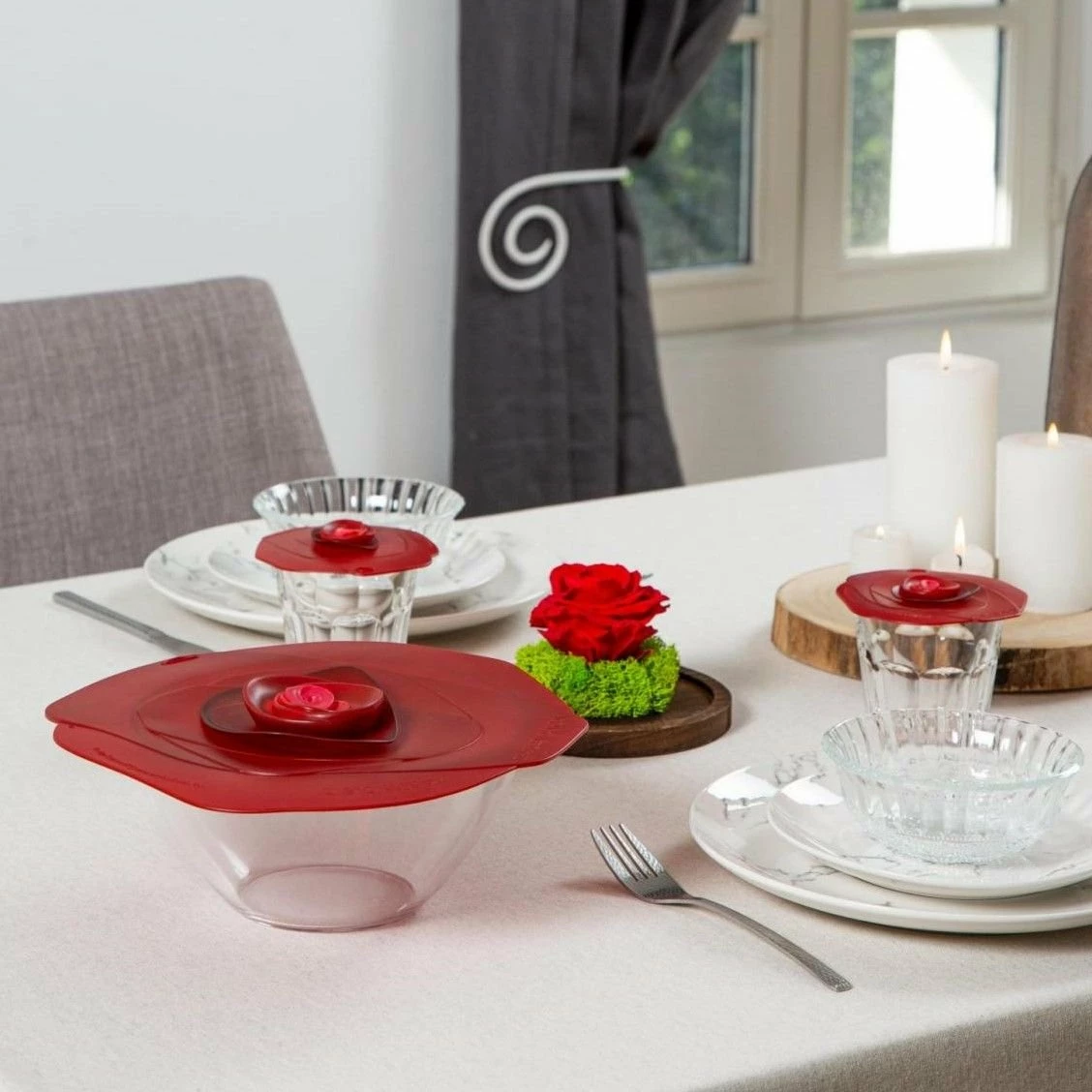 Charles Viancin Silicone Lid | 9" Rose (Dark Red) 4 Charles Viancin Silicone Lid | 9" Rose (Dark Red) - Image 2