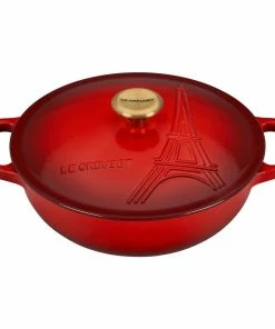Le Creuset 2.5Qt Signature Cocotte Eiffel Tower Collection | Cerise