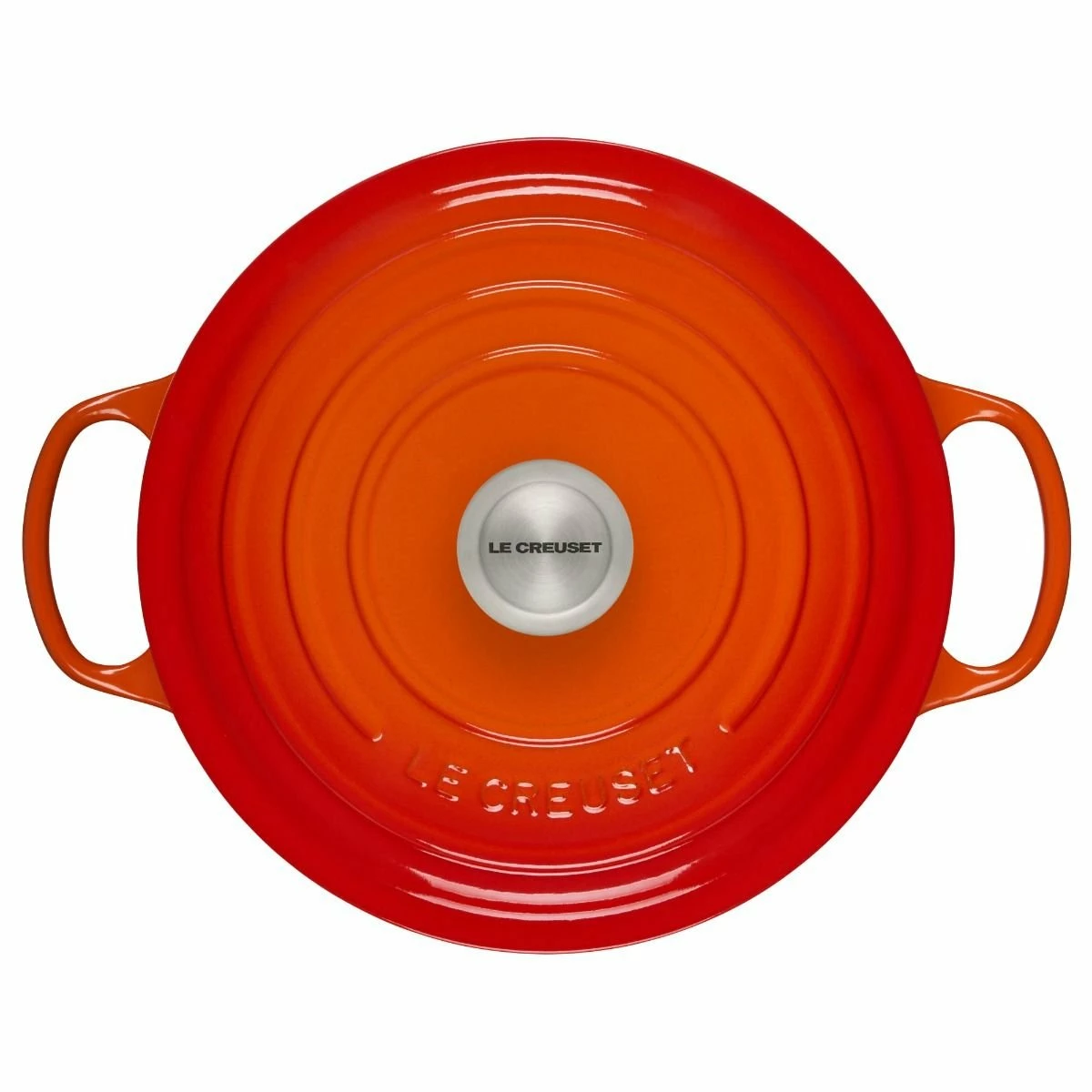 Le Creuset 5.5 Qt. Round Signature Cast Iron Dutch Oven With Stainless Steel Knob | Flame Orange 4 Le Creuset 5.5 Qt. Round Signature Cast Iron Dutch Oven With Stainless Steel Knob | Flame Orange - Image 2