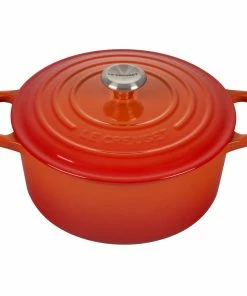 Le Creuset 3.5 Qt. Round Signature Dutch Oven With Stainless Steel Knob | Flame Orange