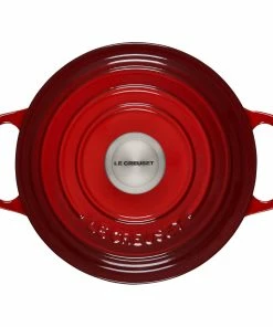 Le Creuset 2 Qt. Round Signature Cast Iron Dutch Oven With Stainless Steel Knob | Cerise/Cherry Red -Cookware Sets Shop rs11185 ls2501 1867ss 3