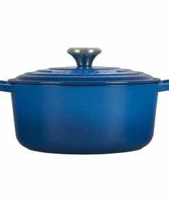Le Creuset 4.5 Qt. Round Signature Dutch Oven With Stainless Steel Knob | Marseille Blue -Cookware Sets Shop rs11204 ls2501 2459ss 2