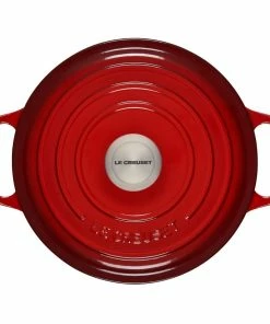 Le Creuset 4.5 Qt. Round Signature Dutch Oven With Stainless Steel Knob | Cerise/Cherry Red -Cookware Sets Shop rs11209 ls2501 2467ss 3