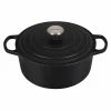 Le Creuset 5.5 Qt. Round Signature Dutch Oven With Stainless Steel Knob | Licorice -Cookware Sets Shop rs11816 ls2501 2620ss lpr