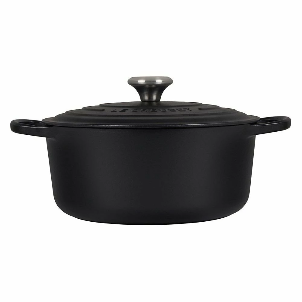 Le Creuset 5.5 Qt. Round Signature Dutch Oven With Stainless Steel Knob | Licorice 4 Le Creuset 5.5 Qt. Round Signature Dutch Oven With Stainless Steel Knob | Licorice - Image 2