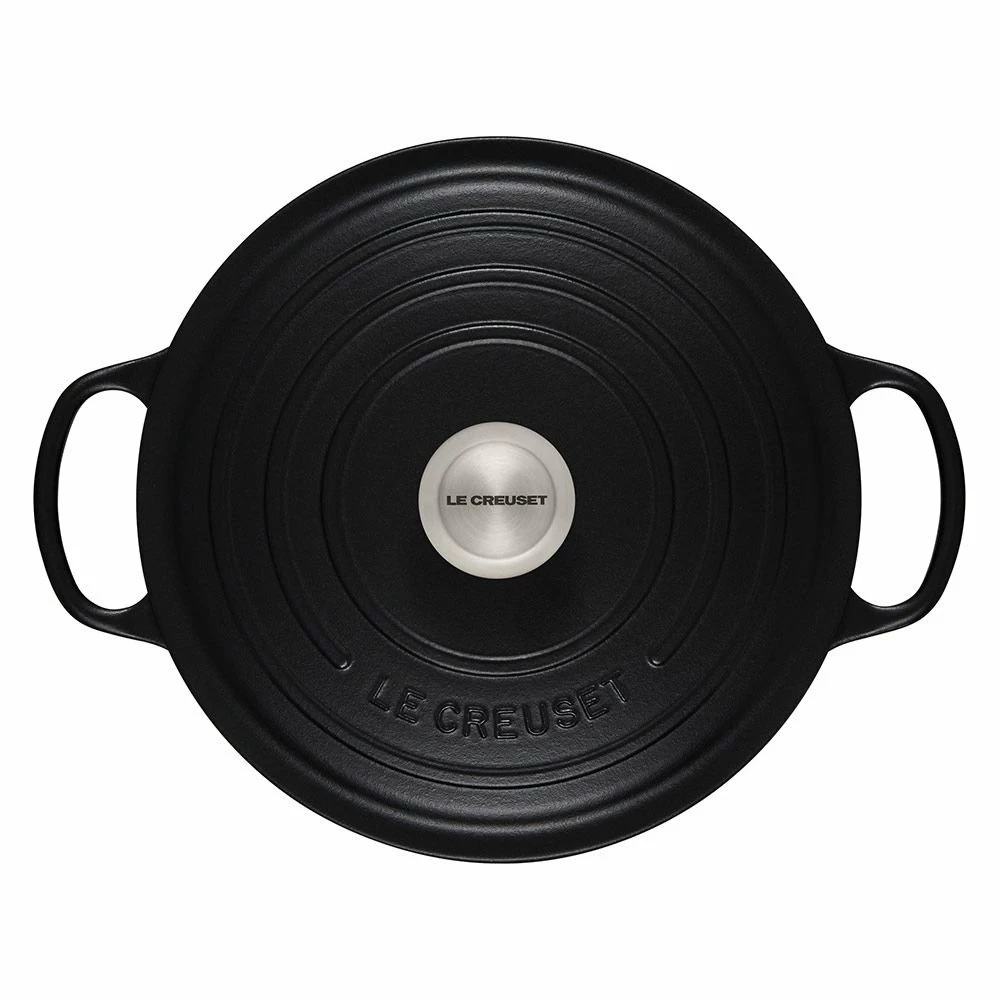 Le Creuset 5.5 Qt. Round Signature Dutch Oven With Stainless Steel Knob | Licorice 5 Le Creuset 5.5 Qt. Round Signature Dutch Oven With Stainless Steel Knob | Licorice - Image 3