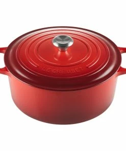 Le Creuset 9 Qt. Round Signature Dutch Oven With Stainless Steel Knob | Cerise/Cherry Red