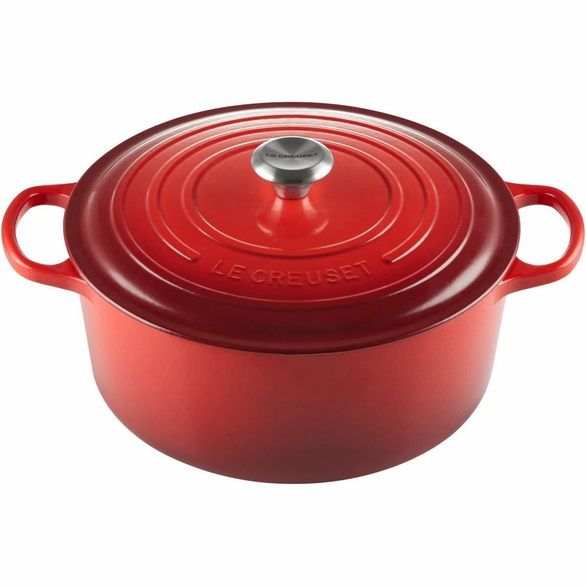 Le Creuset 9 Qt. Round Signature Dutch Oven With Stainless Steel Knob | Cerise/Cherry Red 3 Le Creuset 9 Qt. Round Signature Dutch Oven With Stainless Steel Knob | Cerise/Cherry Red