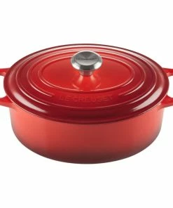Le Creuset 5 Qt. Oval Signature Dutch Oven With Stainless Steel Knob | Cerise/Cherry Red