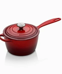 Le Creuset 2.25 Qt. Signature Enameled Cast Iron Saucepan With Stainless Steel Knob | Cerise/Cherry Red