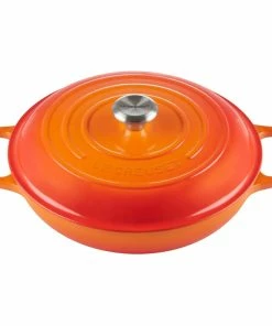 Le Creuset 3.5 Qt. Signature Enameled Cast Iron Braiser With Stainless Steel Knob | Flame Orange