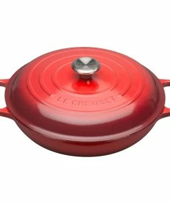 Le Creuset 3.5 Qt. Signature Enameled Cast Iron Braiser With Stainless Steel Knob | Cerise/Cherry Red