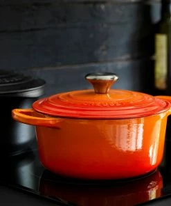 Le Creuset 3.5 Qt. Round Signature Dutch Oven With Stainless Steel Knob | Flame Orange -Cookware Sets Shop rs12081 lc 20180130 dk ls 00145 1