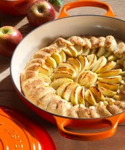 Le Creuset 3.5 Qt. Signature Enameled Cast Iron Braiser With Stainless Steel Knob | Flame Orange -Cookware Sets Shop rs12084 rs4066 le creuset ci shall cass apple galette 0991