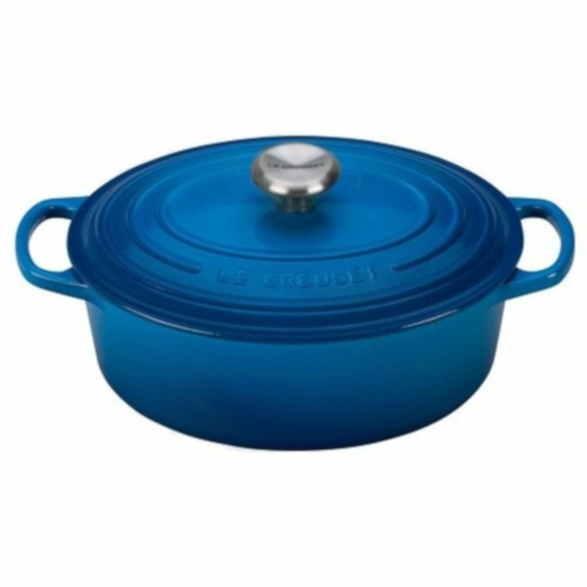 Le Creuset 2.75 Qt. Oval Signature Dutch Oven With Stainless Steel Knob | Marseille Blue 3 Le Creuset 2.75 Qt. Oval Signature Dutch Oven With Stainless Steel Knob | Marseille Blue
