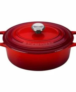 Le Creuset 2.75 Qt. Oval Signature Dutch Oven With Stainless Steel Knob | Cerise/Cherry Red