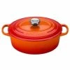 Le Creuset 2.75 Qt. Oval Signature Dutch Oven With Stainless Steel Knob | Flame Orange
