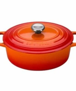 Le Creuset 2.75 Qt. Oval Signature Dutch Oven With Stainless Steel Knob | Flame Orange