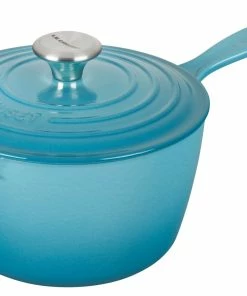 Le Creuset 2.25 Qt. Signature Enameled Cast Iron Saucepan With Stainless Steel Knob | Caribbean Blue