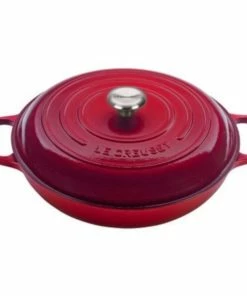 Le Creuset 5 Qt. Signature Enameled Cast Iron Braiser With Stainless Steel Knob | Cerise/Cherry Red