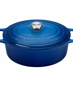 Le Creuset 6.75 Qt. Oval Signature Dutch Oven With Stainless Steel Knob | Marseille Blue