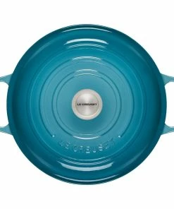 Le Creuset 3.5 Qt. Signature Enameled Cast Iron Braiser With Stainless Steel Knob | Caribbean Blue -Cookware Sets Shop rs12365 ls2532 3017ss 3