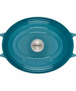 Le Creuset 6.75 Qt. Oval Signature Dutch Oven With Stainless Steel Knob | Caribbean Blue 9 Le Creuset 6.75 Qt. Oval Signature Dutch Oven With Stainless Steel Knob | Caribbean Blue -Cookware Sets Shop rs12539 ls2502 3117ss 3