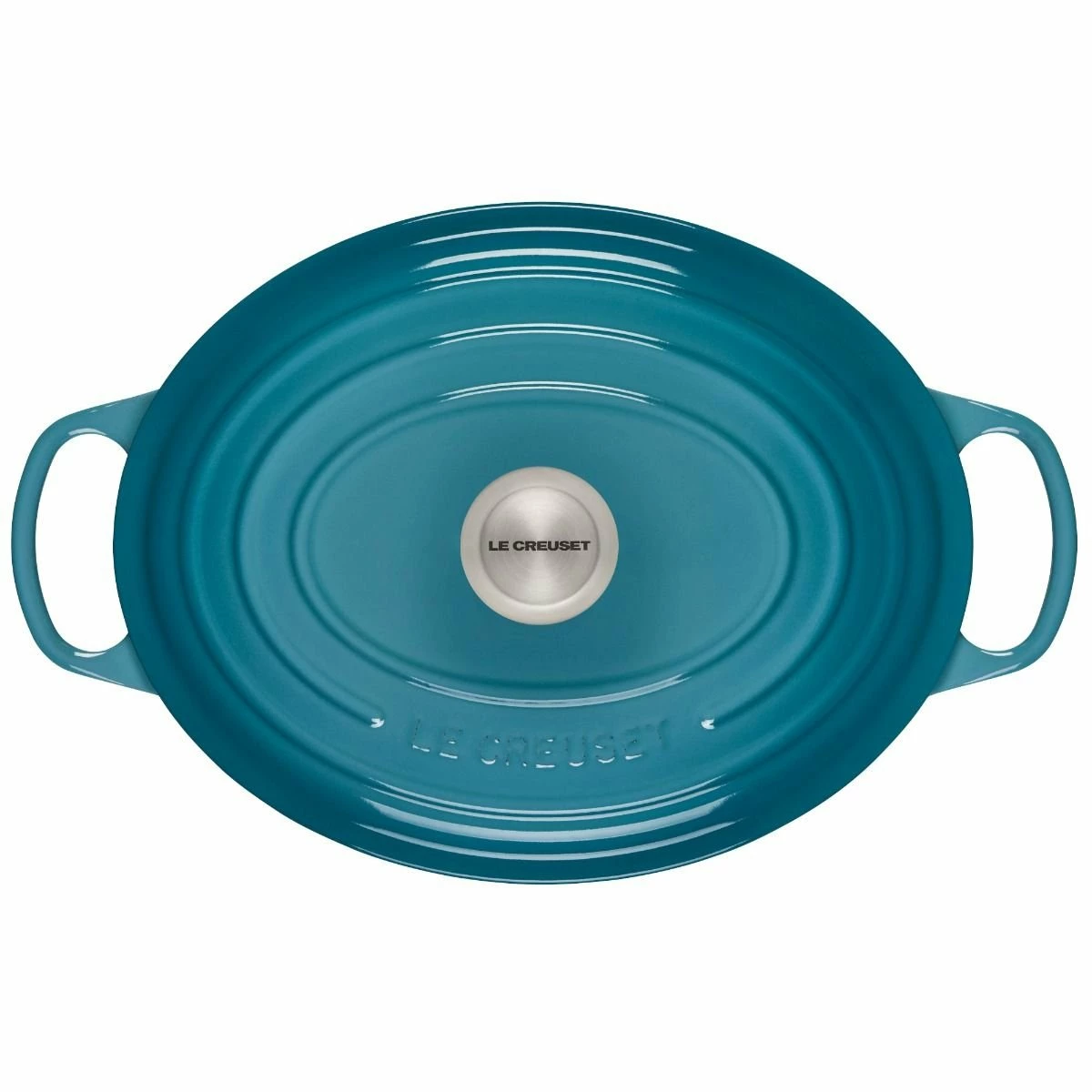 Le Creuset 6.75 Qt. Oval Signature Dutch Oven With Stainless Steel Knob | Caribbean Blue 5 Le Creuset 6.75 Qt. Oval Signature Dutch Oven With Stainless Steel Knob | Caribbean Blue - Image 3