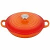 Le Creuset 1.5 Qt. Signature Enameled Cast Iron Braiser With Stainless Steel Knob | Flame Orange -Cookware Sets Shop rs13412 ls2532 222ss lpr