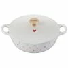 Le Creuset L'Amour 2.75 Qt. Enameled Cast Iron Soup Pot With Gold Knob & Heart Applique | White 2 Le Creuset L'Amour 2.75 Qt. Enameled Cast Iron Soup Pot With Gold Knob & Heart Applique | White -Cookware Sets Shop rs13472 l2574 2216hlg