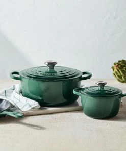 Le Creuset 5.5 Qt. Round Signature Dutch Oven With Stainless Steel Knob | Artichaut -Cookware Sets Shop rs13722 210112 lecreuset artichaut5piece ret 1